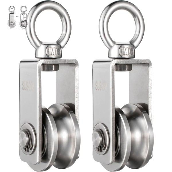 Kugellager Umlenkrollen Edelstahl Flaschenzug Seilzug 250Kg-image
