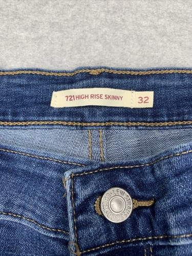 LEVI'S JEANS SKINNY DONNA 721 VITA ALTA ETICHETTA TG 32X30 (US 14) MEDIUM NUOVO - Foto 8 di 10