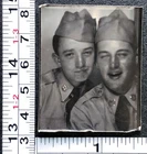 Army Buddies Friend Photo Booth WW2 Era Old BW Vintage Photo Snapshot