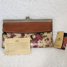 Patricia Nash Floral "Paola" 100% Leather Wallet with RFID, NEW w/TAG STILL ON