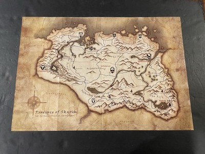 Elder Scrolls V: Skyrim Map Insert Xbox 360 Ps3 Poster Map Insert only