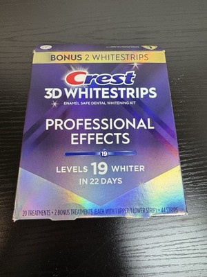 Crest 3D White Whitestrips - Professional Effects 19 Levels Whiter 44 Strips New
