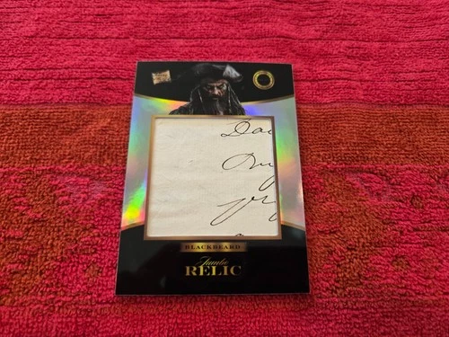 PIECES OF THE PAST VILLAINS EDITION JUMBO HAND WRITTEN RELIC OF BLACKBEARD