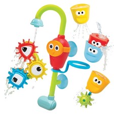 Yookidoo Bay Bath Toddler Toys 1-3 Yrs - 3 Stackable Cups, Spinning Gears, Hose