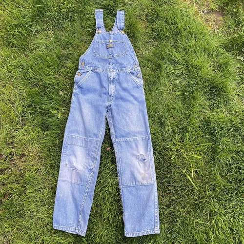 Vintage Oshkosh Boys Overalls Bib Size 10 Light Blue Wash USA Made - Picture 2 of 14