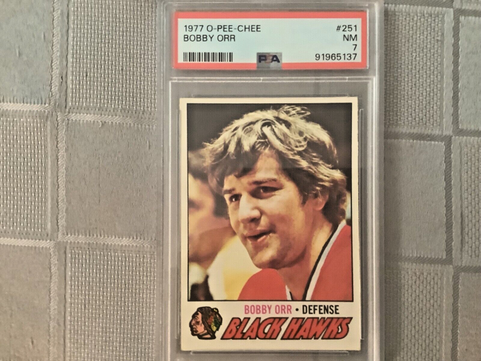 1977-78 OPC (Rare) BOBBY ORR #251 CHICAGO BLACKHAWKS PSA 7