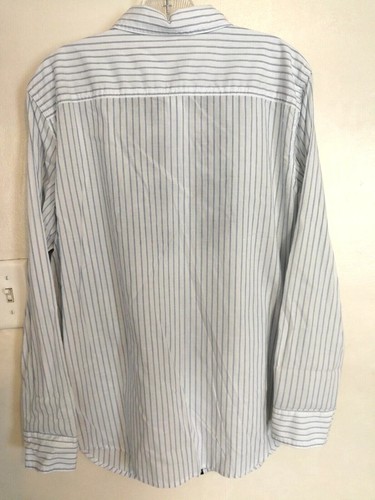 Chaps Womens Shirt 1X Plus Blouse Aztec Blue Striped Button Long Sleeve Top Work - Picture 2 of 4