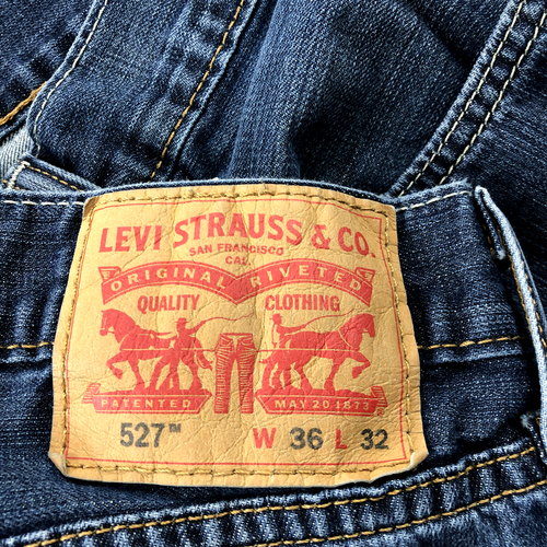 Levis 527 Jeans Mens 36x32 Low Bootcut Dark Wash Western Denim Pockets - Picture 5 of 9