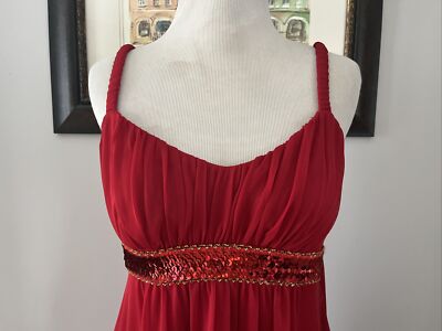 red sequin fit and flare dress Jovani 04257