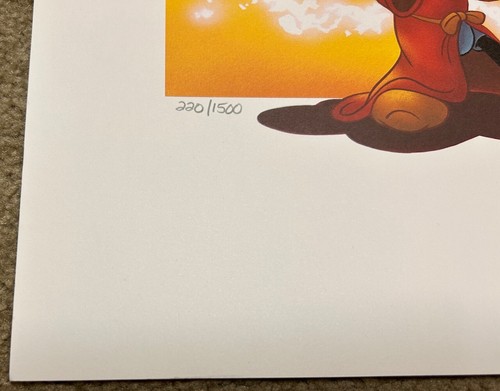 Disney LE #220/1500 Fantasia Art Print Cast Member Exc Mickey Scar Jafar Ursula - Picture 2 of 5