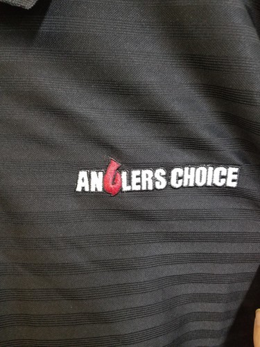 Anglers Choice Power Fishing Apparel Large L Black Polo - Picture 2 of 6