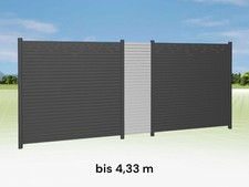 Rhombus Sichtschutzzaun Alu Anthrazit - Gartenzaun mit silbernen Designelementen