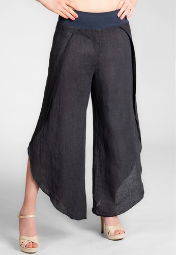 Caspar KHS053 Damen Leinen Hose Sommerhose Aladinhose Hosenrock leicht elegant - Bild 17 von 43