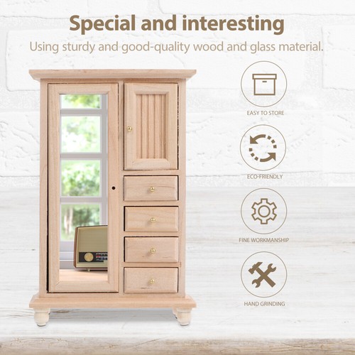 Mini Mueble Modelo Armario Decorativo Armario Madera para Casa - Imagen 3 de 12