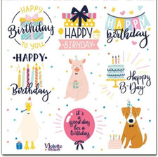 Violette Stickers Happy Birthday Crafts Planner Supply Scrapbook
