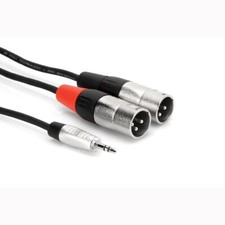 Hosa HMX-006Y Pro Stereo Breakout Cable REAN 3.5 mm TRS to Dual XLR3M 6 ft