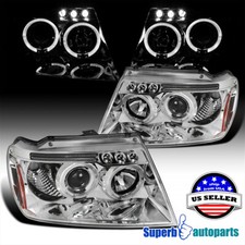 1999-2004 Jeep Grand Cherokee Halo Projector LED Headlights Black SpecD