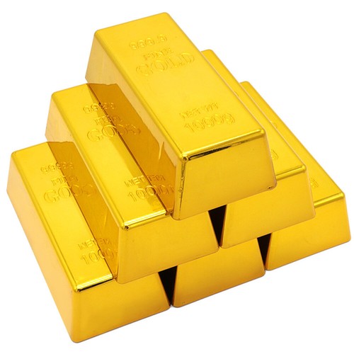 1~10 Pcs Fake Gold Bar Replica Brick Bullion Glittering Movie Prop for Halloween - Picture 16 of 17