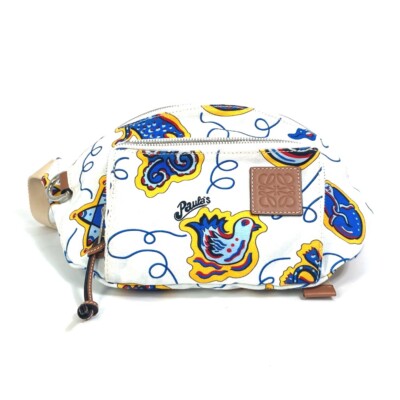 LOEWE★+ Paula's Ibiza Anagram ショルダーバッグ ビーズ付 LOEWE + Paula's Ibiza Anagram leather-trimmed woven raffia