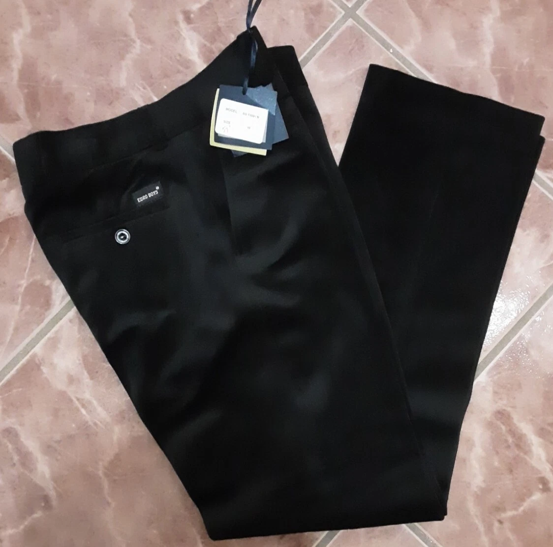 NWT Euro Boys Holiday Dressy Boys Black Velvet Pants size 10