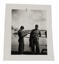 WW2 Era Photo U.S. GIs On Dock