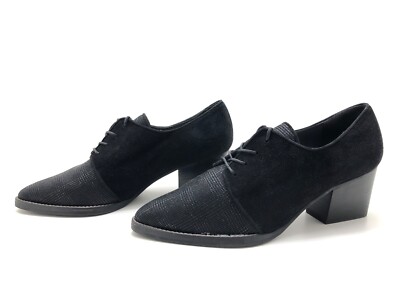Stuart Weitzman Damen Halbschuhe Gr. 37,5 Schnürschuhe Freizeitschuhe Schwarz