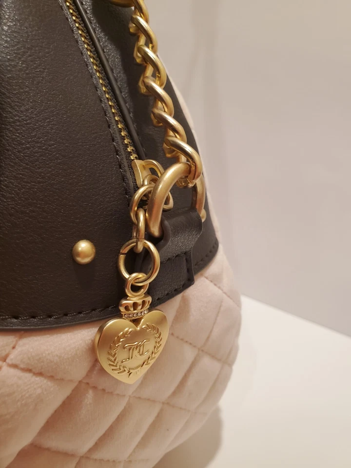 Juicy Couture Acolchado Rosa/Chocolate Real Cartera Bolso de Mano Cartera Corazón Foto 4 de 4