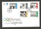 New ListingISLE OF MAN 2004 OLYMPIC LEGENDS SET on UNADDRESSED FIRST DAY COVER