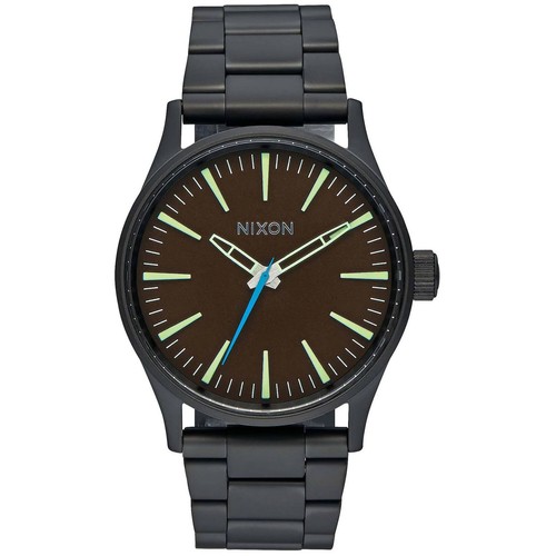 Nixon Unisex Watch Sentry Brown Dial Black Stainless Steel Bracelet A450-712 - Picture 1 of 3