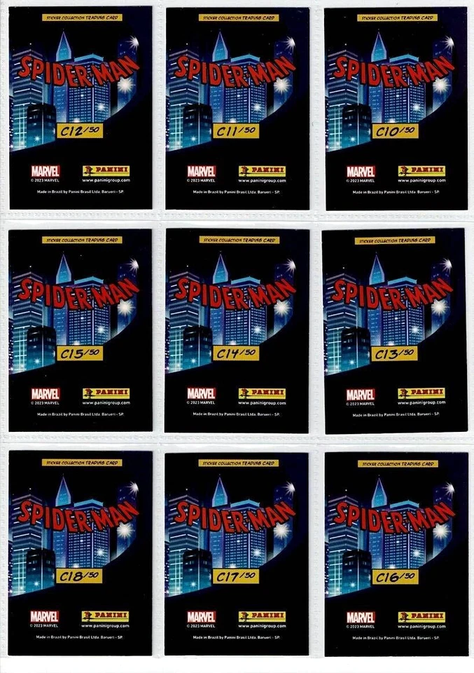 2023 SPIDER-MAN: Into the Spider-Verse PANINI Card Full Set 50/50 Peter Parker - Image 4 of 4