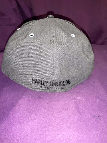 Nuevo Genuino Harley Davidson New Era Sombrero Ajustado Grande 7 3/8 Gris y Negro - Imagen 9 de 15