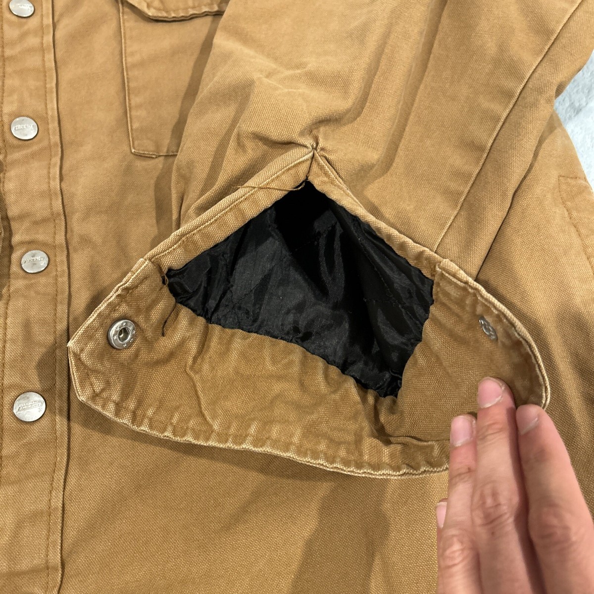 ジャケット・アウター 00s Dickies Detroit jacket grunge Dickies Canvas Quilted Lining Hooded Jacket Mens XL Y2K
