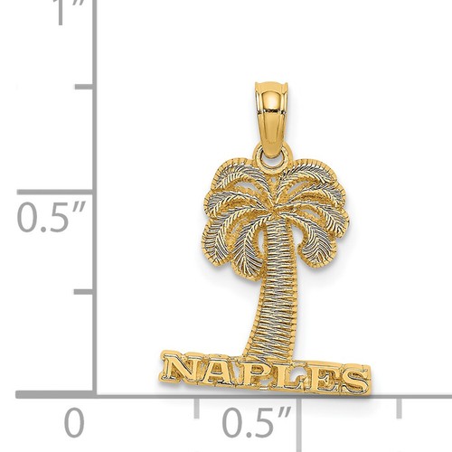 Lex & Lu 14k Yellow Gold NAPLES Under Palm Tree Charm - Picture 3 of 4