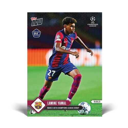 Topps Now Champions League 2023-24 n. 9 Rookie Card Lamine Yamal RC Barcelona - Foto 2 di 3