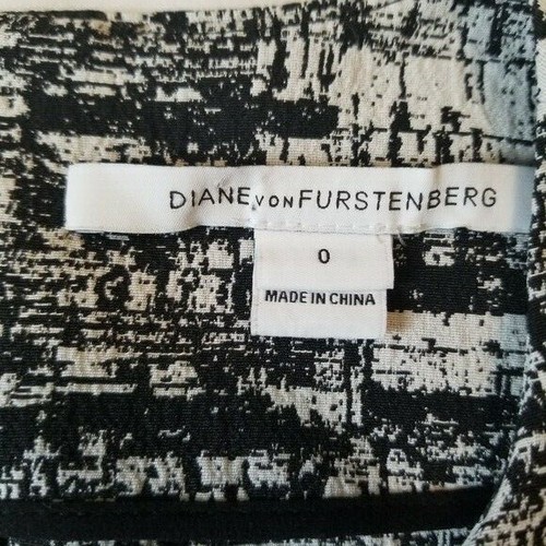 Diane Von Furstenberg Jaelyn Black White Sleeveless Dress Size 0 - Picture 6 of 8