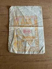 B & K Pearl Barley Cloth Sack Brackman-Ker Milling Vintage Advertising Scarce