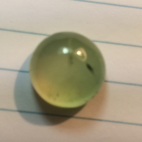 Cabochon rotondo naturale 19,02 cts verde SI2 prehnite (Africa) - Foto 2 di 6