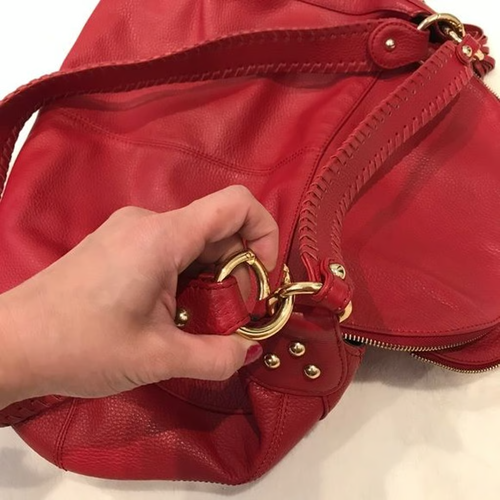 Onna Ehrlich Rachel Leather Bag - Red Leather Convertible Hobo Bag - Bild 2 von 8