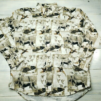 Natural Issue L/S Button Down Shirt Mens M Hunting Ringneck Pheasant Hound Dog