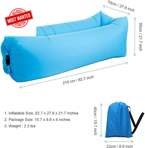 Inflatable Lounger Air Sofa Chair, Portable Waterproof Couch for Camping & Beach - Picture 7 of 12