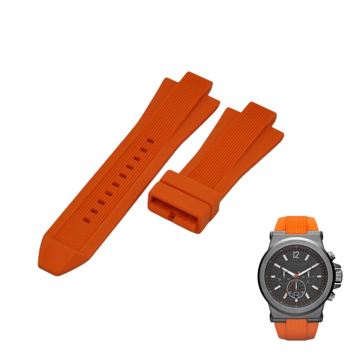 MK8296 29mm Orange Rubber Watch Strap For Michael Kors | eBay