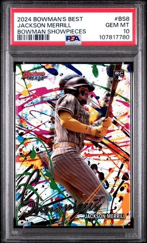 2024 Bowman's Best #BS8 Jackson Merrill Showpieces RC Rookie 🔥PSA 10 🔥POP 46🔥 - 第 1/2 張圖片