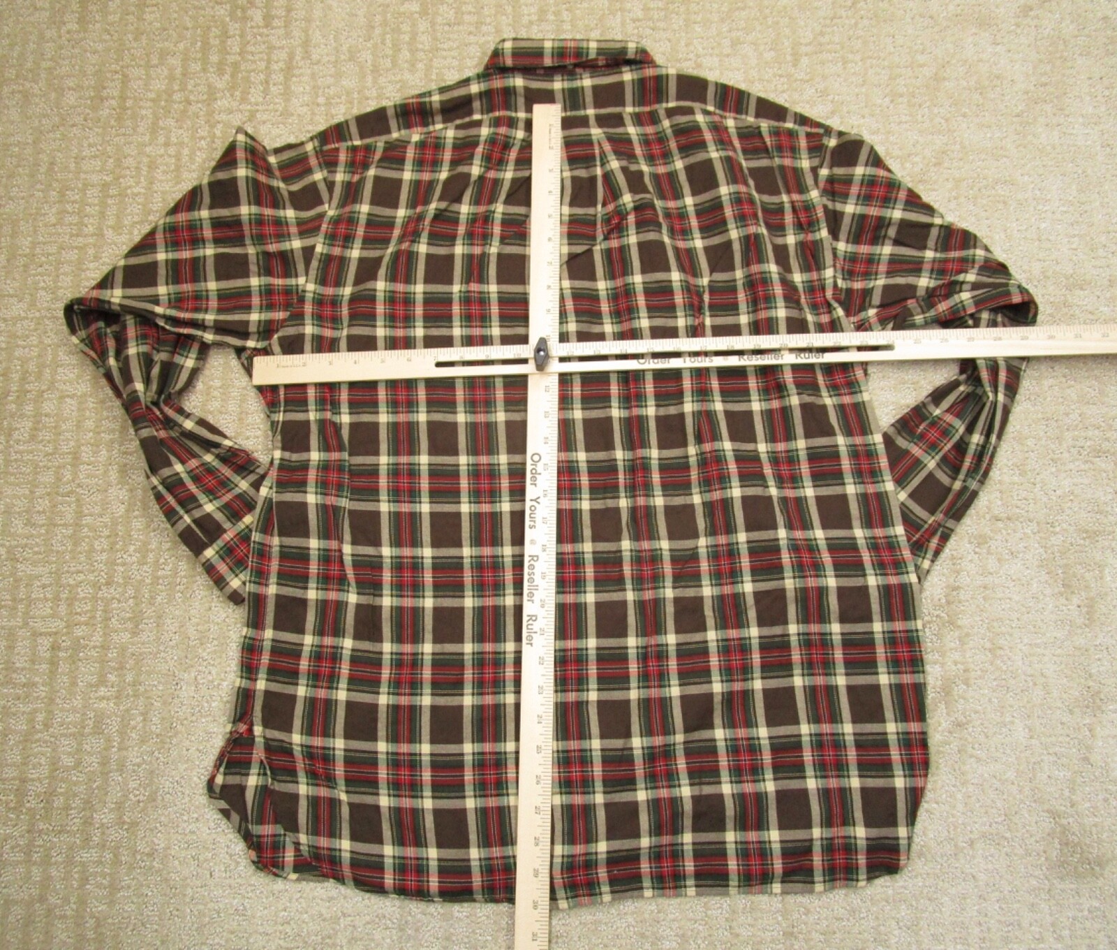 Camicia Ralph Lauren vintage uomo grande marrone rosso a quadri manica lunga Mcmeel Pony