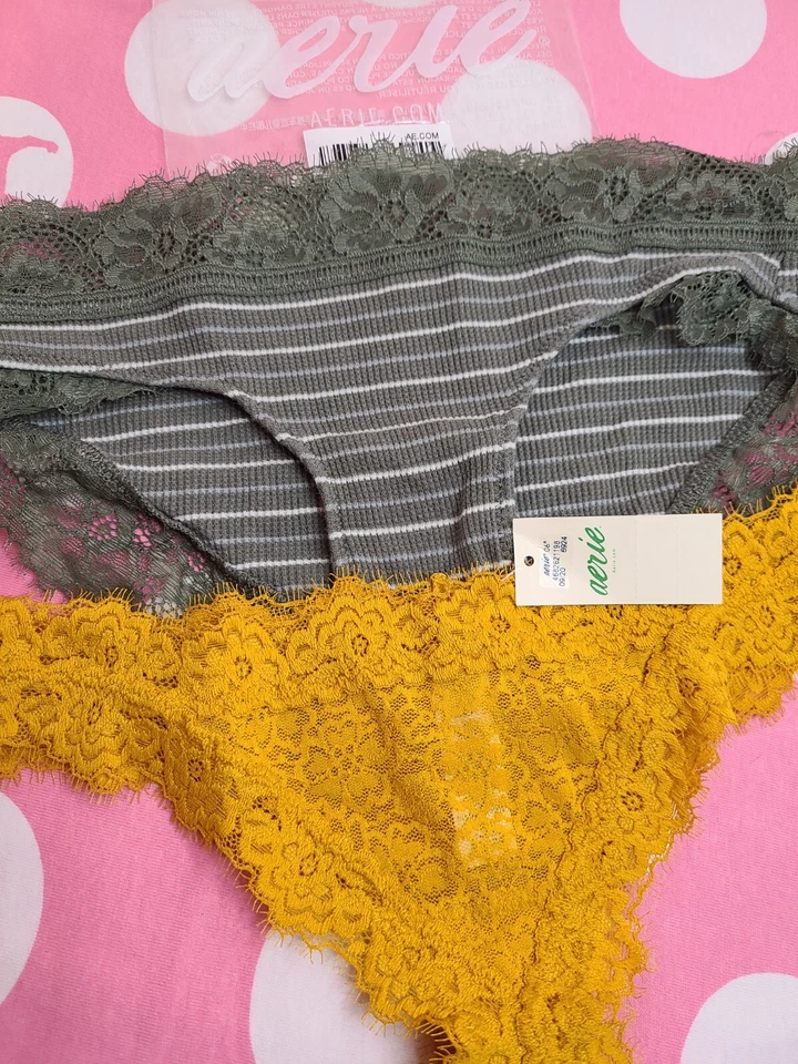 Bragas de algodón y encaje Aerie 2pk talla XS nuevas con etiquetas Foto 3 de 4