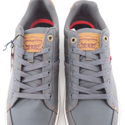 Levi's Mens Sneakers 518218-K36 Size 8.5M Charcoal/Tan Turner Nappa Low NWB - Picture 3 of 12