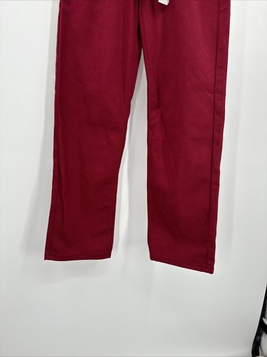 NUEVO PJ Mark Hombres Talla 30x30 Recto Rojo Borgoña Jeans Pantalones Cinturón - Imagen 2 de 7