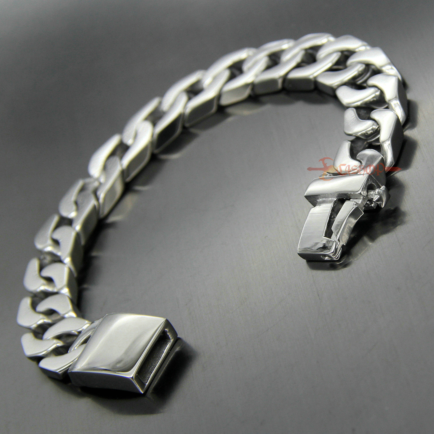 Mens Women Stainless Steel Cuban Curb Chain Link Charm Bracelet Silver