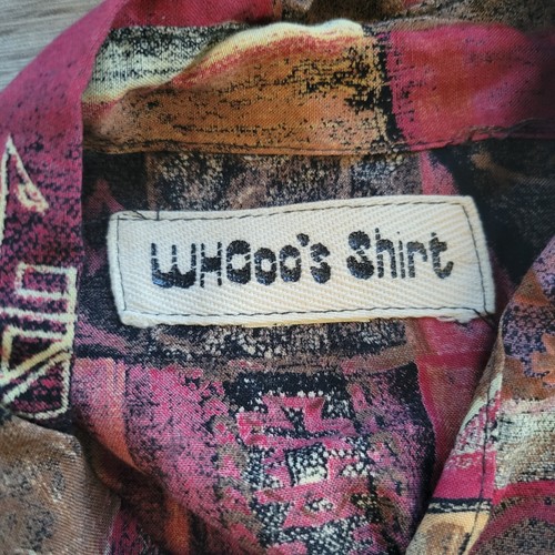 Vintage WooHoo Wild Pattern Rayon Blend Large Short Sleeve - Picture 5 of 8