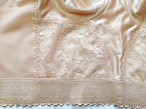 Vintage Bustier Longline Bra Large size 42A/95A with Lace Nude color New - Picture 6 of 12