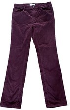Loft Pants Women 8/29 Corduroy Mid Rise Straight Plum Pants Ex Condition 